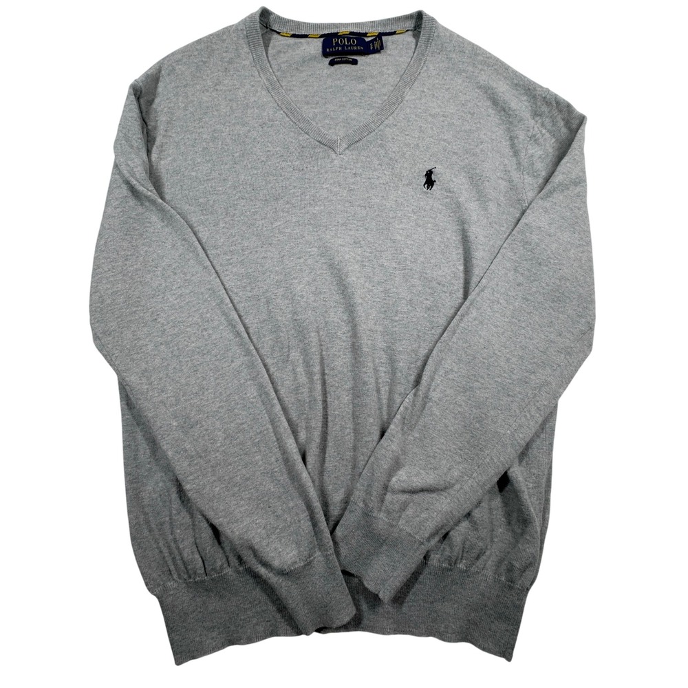 Polo by Ralph Lauren Gray V-Neck Sweater